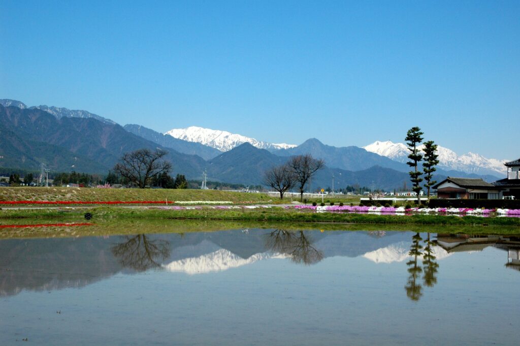 北アルプスと松川村
